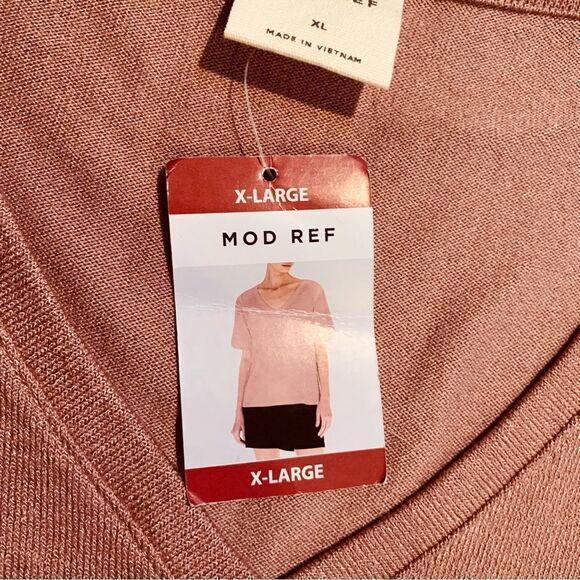 Mod Ref Women’s Contemporary V-Neck Puff Short Sleeve Mauve Blouse Size XL - Picture 3 of 6